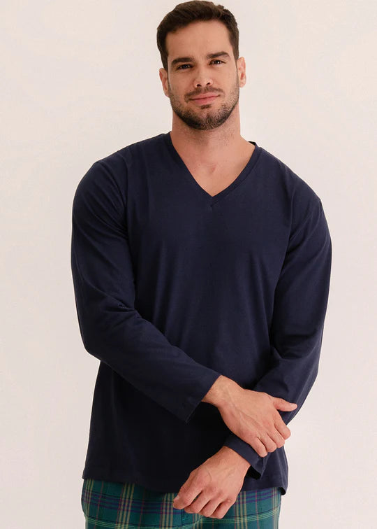 CAMISETA MANGAS LONGAS MARINHO