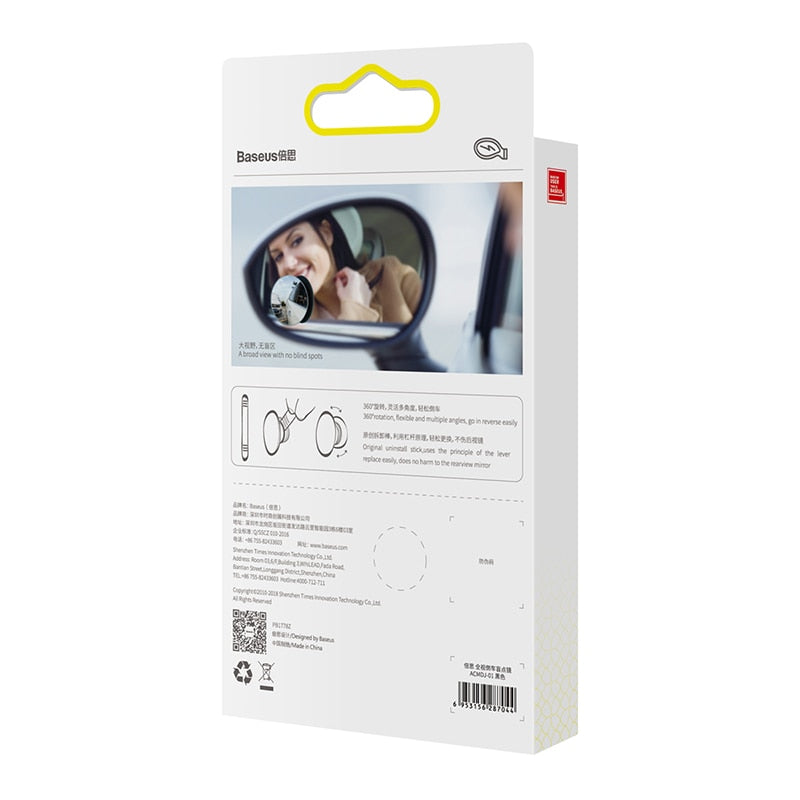 Baseus 2 pcs Full View HD Car Rearview Mirror for Car Automobile Rearview Mirror Anti Blind Parking Rimless Mirrors
